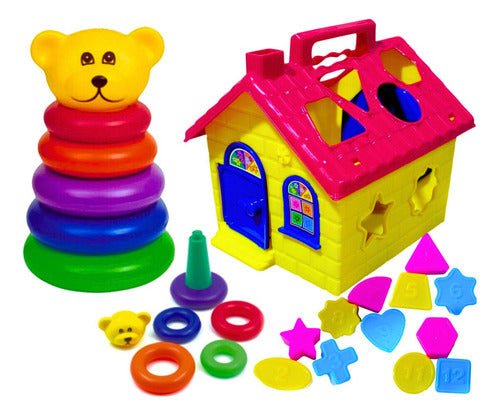 Kit Educativo 2 em 1 – Ursinho e Casinha Didática para Aprender Brincando - Loja Confia