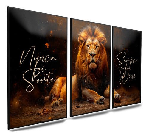 Quadro Decorativo Leão Salmo 23 - Loja Confia