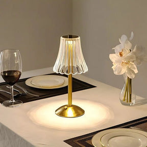 Abajur Mesa Saia De Seda TouchLux - Seu Quarto Aconchegante - Loja Confia
