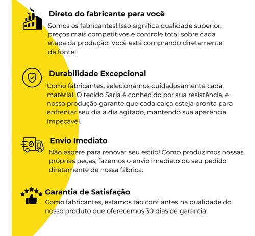 Calça Sarja Premium – Conforto, Estilo e Cor Duradoura em Perfeita Harmonia - Loja Confia