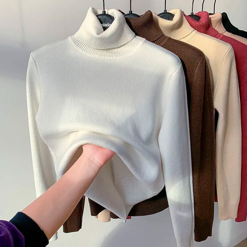 Suéter de Lã Peluciado Premium – Gola Alta Feminino - Loja Confia